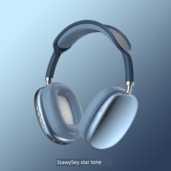 Kablosuz Bluetooth 5.1 Kulaklık - Mavi - 12-18 Saat Çalma Süresi