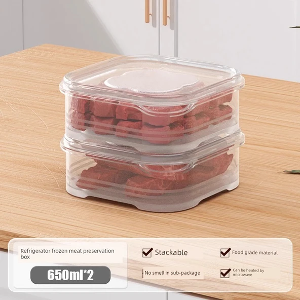 Buzdolabı Saklama Kabı - 2'li Paket [650ml]