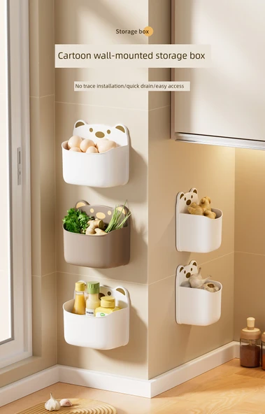 Duvara Monte Mutfak Rafı - Kahverengi Ayı - Küçük Boy - 2'li Paket - Resim 7