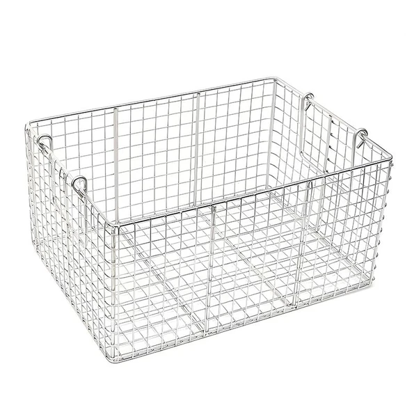 304 Paslanmaz Çelik Tel Sepet - 20x15x10cm - 2cm Delikli - 3