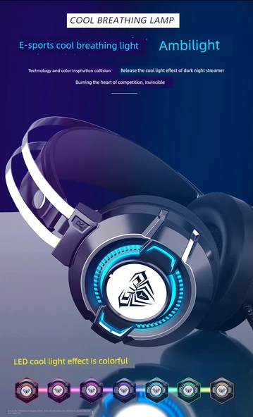 7.1 Surround USB Kablolu Oyuncu Kulaklığı - Koyu Gece USB Arabirim ve Kulaklık Askısı - 10