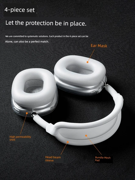 AirPods Max 1/2 Nesil Buz Şeffaf Yeşil Kafa Bandı Koruyucu - 2 Parça Set (Model 1) - 5