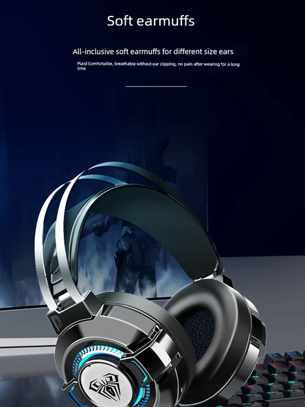 7.1 Surround USB Kablolu Oyuncu Kulaklığı - Koyu Gece USB Arabirim ve Kulaklık Askısı - 6