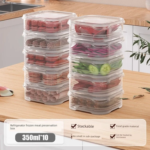 Buzdolabı Saklama Kabı - 10'lu Paket [350ml]