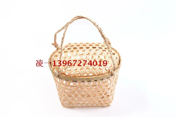 El Yapımı Bambu Sepet - Büyük Boy 33x28x20cm - 3