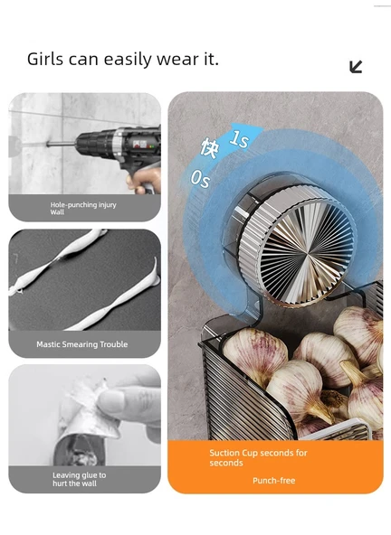 Duvara Monte Mutfak Saklama Rafı - Karışık Renkli 2'li Paket - Resim 8