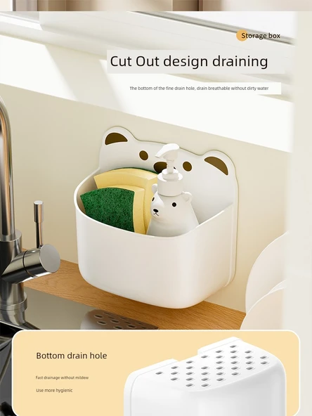 Duvara Monte Mutfak Rafı - Kahverengi Ayı - Küçük Boy - 2'li Paket - Resim 6