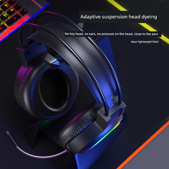 Siyah USB Işıklı Kablolu Gaming Kulaklığı - 5