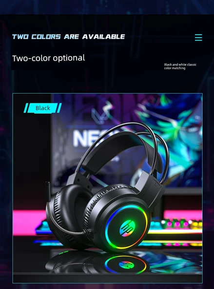 Siyah USB Işıklı Kablolu Gaming Kulaklığı - 8