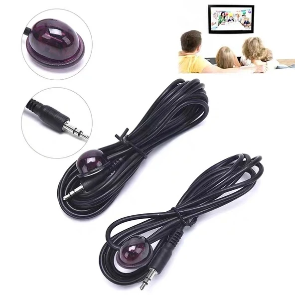 Dijital TV Set Üstü Kutusu IR Kızılötesi Uzaktan Kumanda Uzatma Kablosu 3.5mm Fiş 1.5m - 3