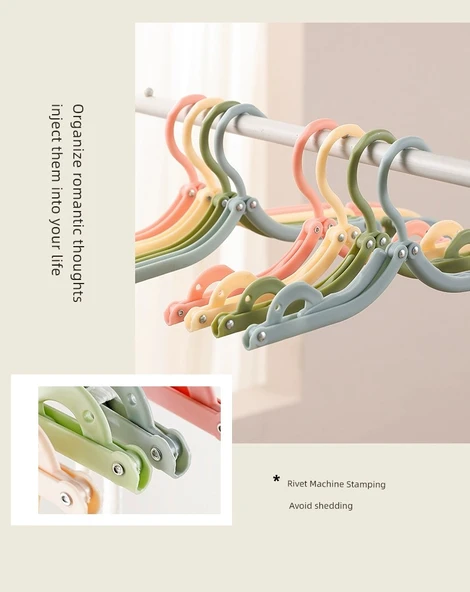 Katlanabilir Seyahat Tipi Elbise Askısı - İskandinav Mavi - 10'lu Paket [5 Klipsli + 5 Klipssiz] - Resim 5