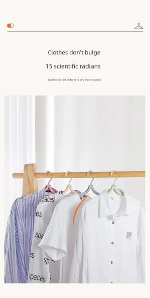 Katlanabilir Seyahat Tipi Elbise Askısı - İskandinav Mavi - 10'lu Paket [5 Klipsli + 5 Klipssiz] - Resim 7