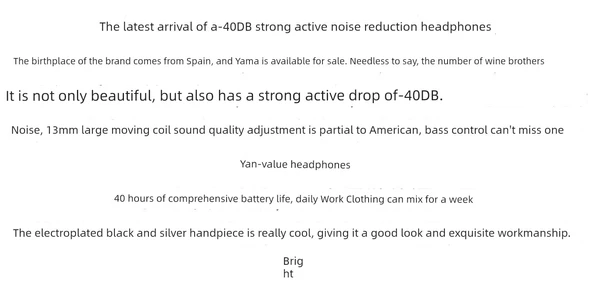 40dB Aktif Gürültü Önleyici Bluetooth Kulaklık - Siyah Gümüş Kaplama - 7