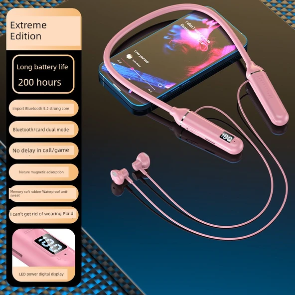 Bluetooth 5.0 Kulaklık - BL-021 - Pembe - Kutulu