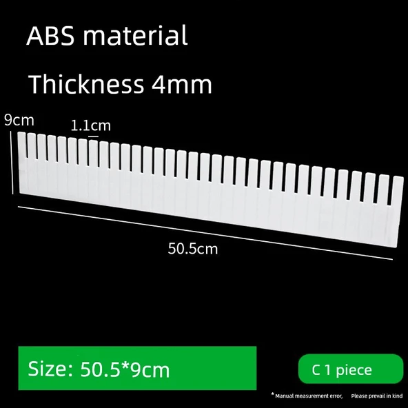 Ayarlanabilir Çekmece Bölme Düzenleyici - C Tipi 2 Adet [50.5*9cm] 4 Sabit Tokalı - Resim 11