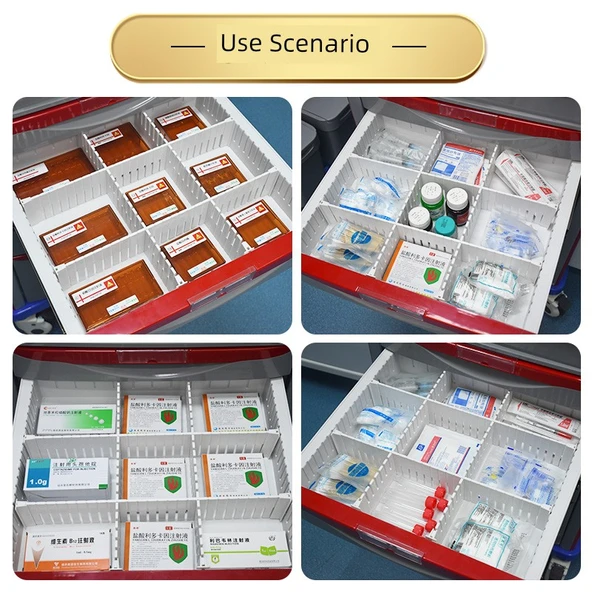 Ayarlanabilir Çekmece Bölme Düzenleyici - C Tipi 2 Adet [50.5*9cm] 4 Sabit Tokalı - Resim 4