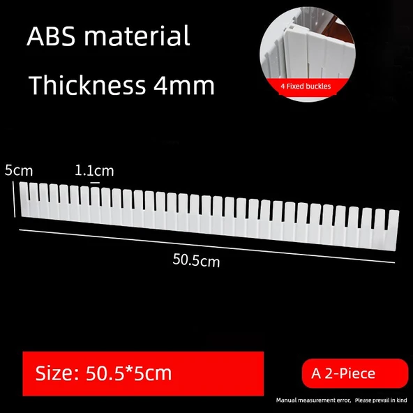 Ayarlanabilir Çekmece Bölme Düzenleyici - A Tipi 2 Adet [50.5*5cm] 4 Sabit Tokalı