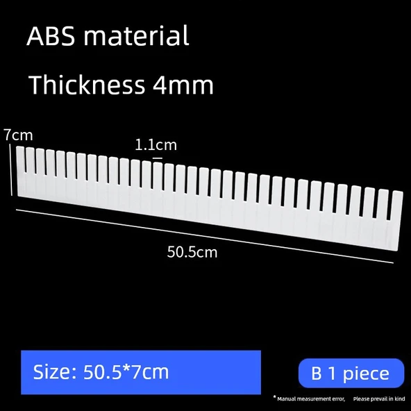 Ayarlanabilir Çekmece Bölme Düzenleyici - C Tipi 4 Adet [50.5*9cm] 8 Sabit Toka + 2 Uzatıcı + 1 T Toka - 10