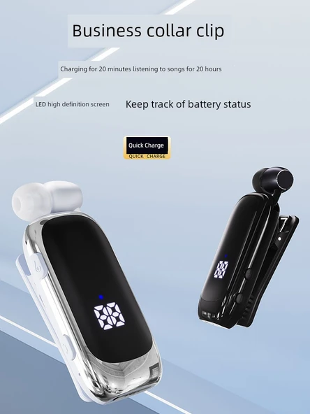 Bluetooth 5.4 Tek Kulaklık - Siyah - Hızlı Şarj Exclusive ve Şarj Başlığı - 2