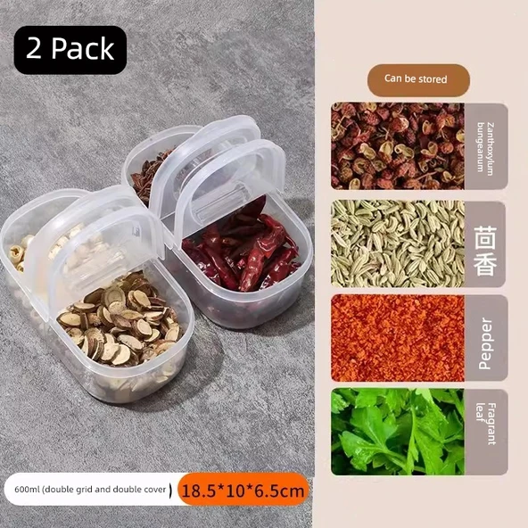 Mutfak Baharat Saklama Kutusu - 2'li Set - 600ml
