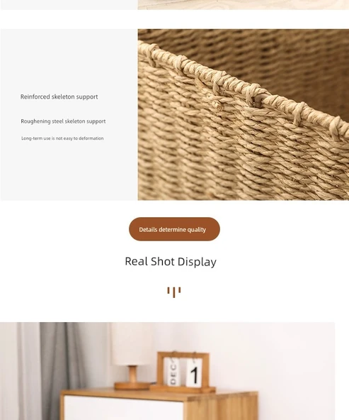 Japon Stili Dokuma Saklama Kutusu - Ham Renk 27x27x27 cm - Resim 10