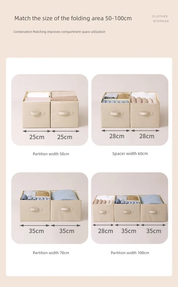 Katlanabilir Oxford Kumaş Saklama Kutusu - Bej Beyaz 35L - 9