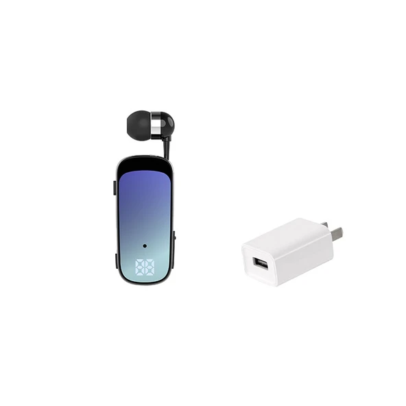 Bluetooth Tek Kulaklık - Gradient Mavi - Hızlı Şarj ve 3C Sertifikalı Şarj Başlığı