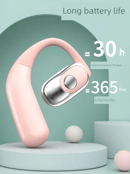 Kablosuz Kulak Üstü Bluetooth Kulaklık - Pembe Ultimate Edition - 30 Saat Dinleme - Resim 3