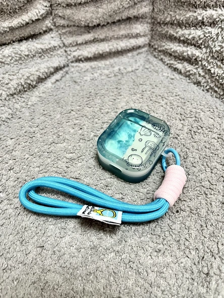 AirPods 3 Kılıf - Şeffaf Denizanası Ahtapot Desenli Metal Deniz Hayvanı Kolye - 3