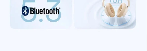 Bluetooth 5.2 Kablosuz Kulaklık - Gri - 70 Saat Pil Ömrü - 8