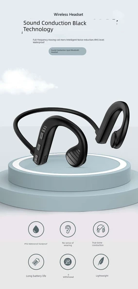 Kemik İletimli Bluetooth Kulaklık - X9 Beyaz Çanta - 7