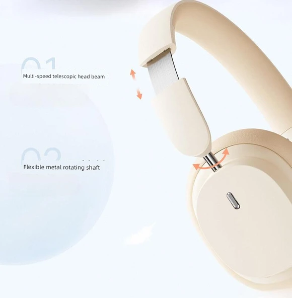 Bluetooth 5.2 Kablosuz Kulaklık - Gri - 70 Saat Pil Ömrü - 11