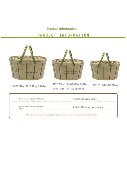 Bambu Dokuma Yumurta Sepeti - 2.50kg - Yeşil - Kalınlaştırılmış - 5