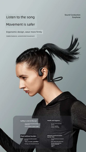 Kemik İletimli Bluetooth Kulaklık - X9 Beyaz Çanta - 11