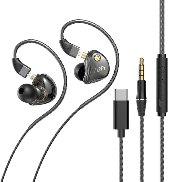 3.5mm Siyah Dört Bobinli HiFi Bass Kablolu Oyuncu Kulaklığı - 6