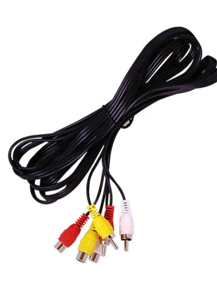 AV/RCA Lotus Ses Video Kablosu - 6 RCA Erkek - Dişi - TV Projektör Set Üstü Kutusu Uzatma Kablosu - 5 Metre - 3