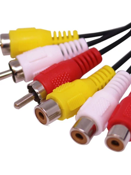 AV/RCA Lotus Ses Video Kablosu - 6 RCA Erkek - Dişi - TV Projektör Set Üstü Kutusu Uzatma Kablosu - 0.5 Metre - 2