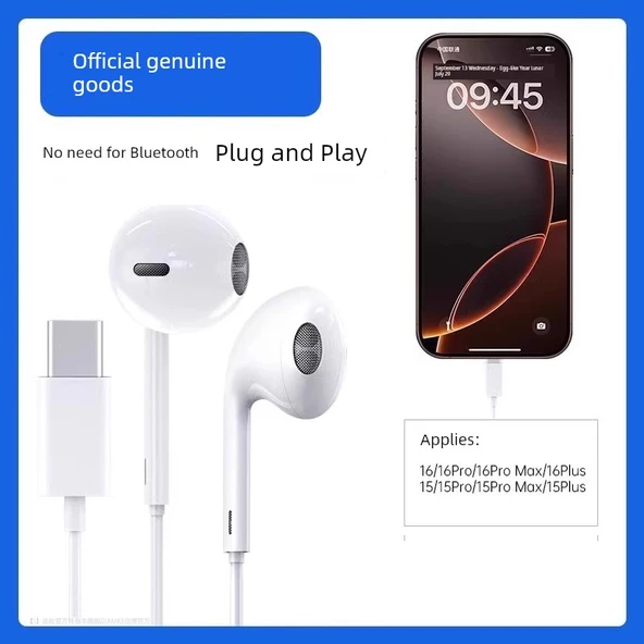 iPhone 15-16 Uyumlu Kablolu Kulaklık - Type-C Giriş