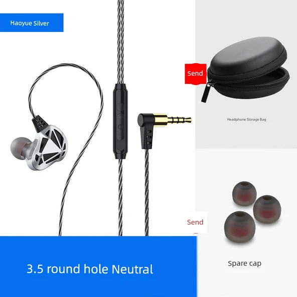 Oyun Kulaklığı - Haoyue Gümüş - 3.5mm