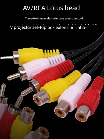 AV/RCA Lotus Ses Video Kablosu - 6 RCA Erkek - Dişi - TV Projektör Set Üstü Kutusu Uzatma Kablosu - 5 Metre - 6