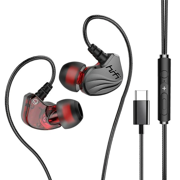 Kablolu Kulak İçi Kulaklık - S2 Siyah - Dijital Type-C