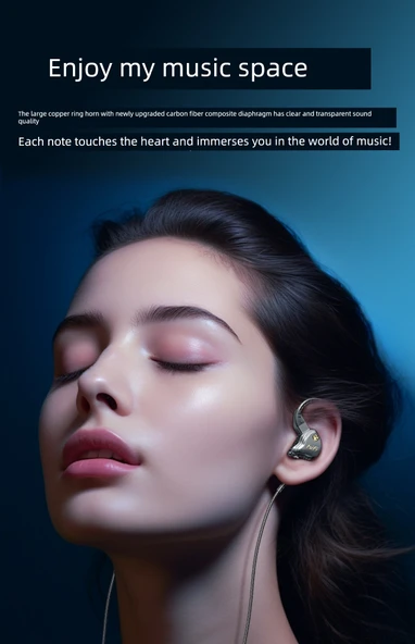 3.5mm Siyah Dört Bobinli HiFi Bass Kablolu Oyuncu Kulaklığı - 9