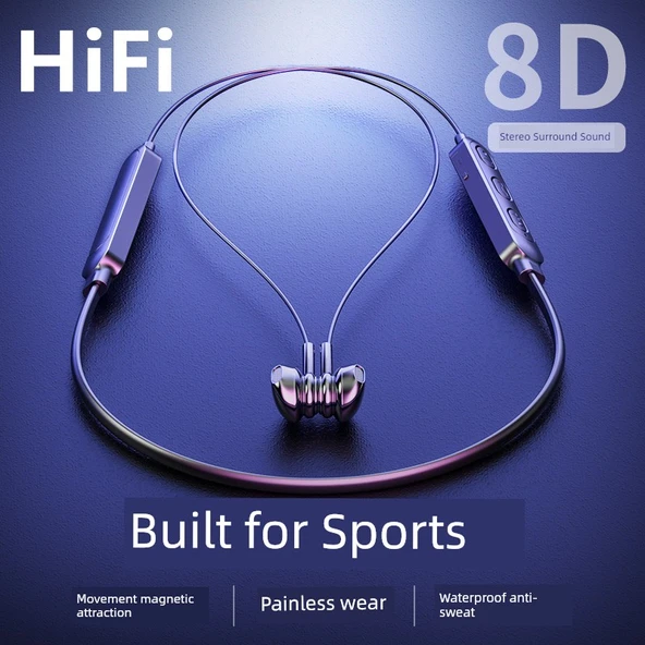 Bluetooth Kulaklık - Siyah - 30 Saat Pil - Manyetik - 5.0 - HiFi