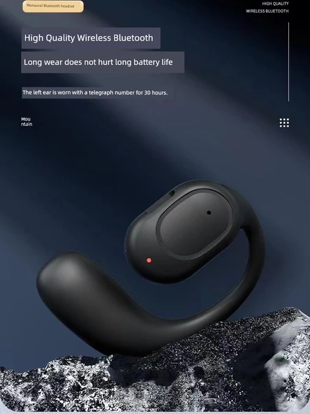Bluetooth 5.3 Kulaklık - Hava İletimli - Spor Kulaklığı - Siyah - 6 Saat Konuşma - 4
