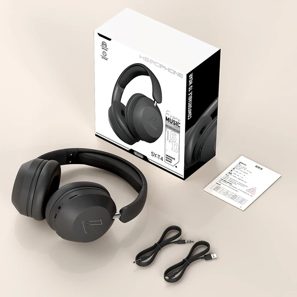 Bluetooth 5.3 Kulak Üstü Kablosuz Kulaklık - Siyah