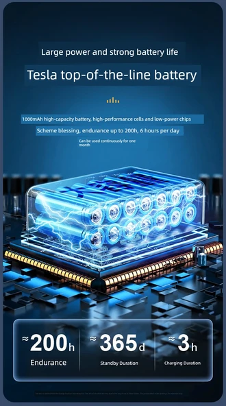 Bluetooth 5.0 Kulaklık - Parlak Siyah, Kulak İçi, 9D Ses, 200 Saat Pil - 8