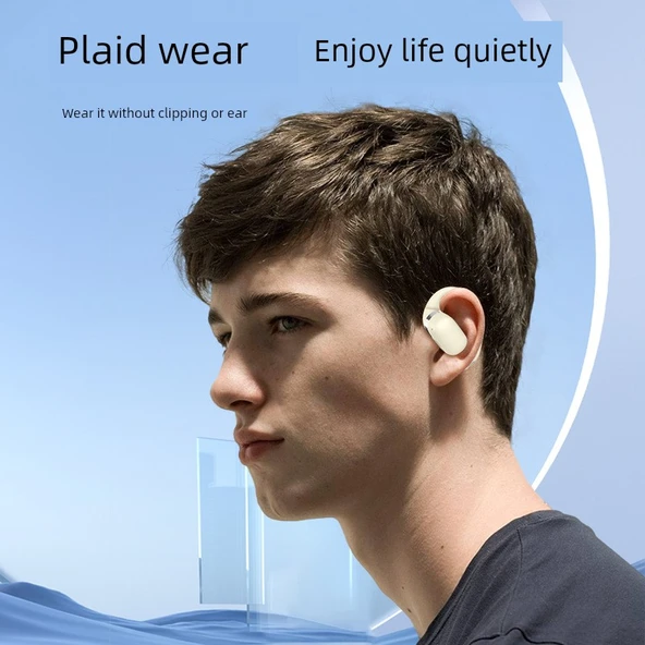 TWS Bluetooth 5.4 Kulak Klipsli Spor Kulaklık - Siyah - Resim 3