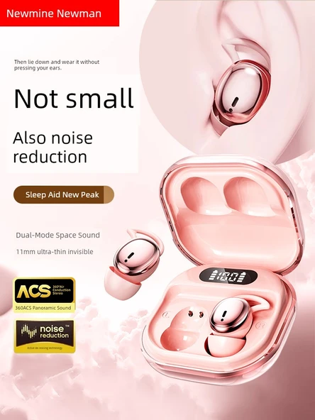 Uyku Kulak İçi Bluetooth 5.4 Kulaklık - Exclusive Edition Yeni Pudra Rengi - 2