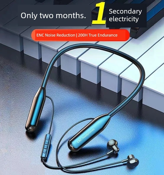Bluetooth 5.0 Kulaklık - Parlak Siyah, Kulak İçi, 9D Ses, 200 Saat Pil - 4