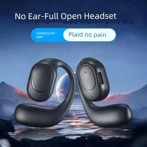 Bluetooth 5.3 Kulaklık - Hava İletimli - Spor Kulaklığı - Siyah - 6 Saat Konuşma - 8